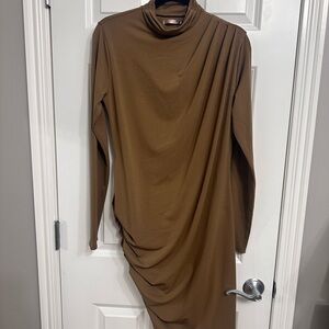 Abercrombie & Fitch Tan Long Sleeve Dress